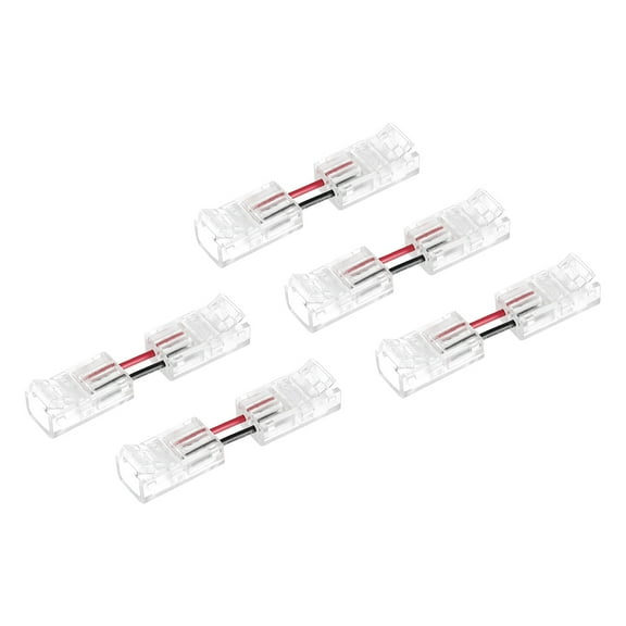 Uxcell 2 Pin LED Strip Connectors 8mm Solderless Connector for 3528 LED Strip Light 5Pack