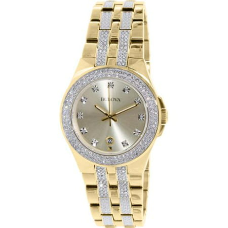 Bulova Men's Crystal 98B174 Gold Stainless-Steel Quartz Watch