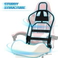 thumbnail image 4 of Luxvie Pink Gaming Chair with Footrest High Back Office Chair with Headrest&Massage Lumbar Support Swivel Computer Chair Ergonomic Chair with Cute Bunny Ears, 4 of 10
