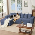 thumbnail image 5 of SOULART 102.00" Cloud Couch, Blue Sectional Sofa, Convertible Floor Sleeper Sofa for Living Room, No Assembly Required with 6 Pillows, 5 of 13