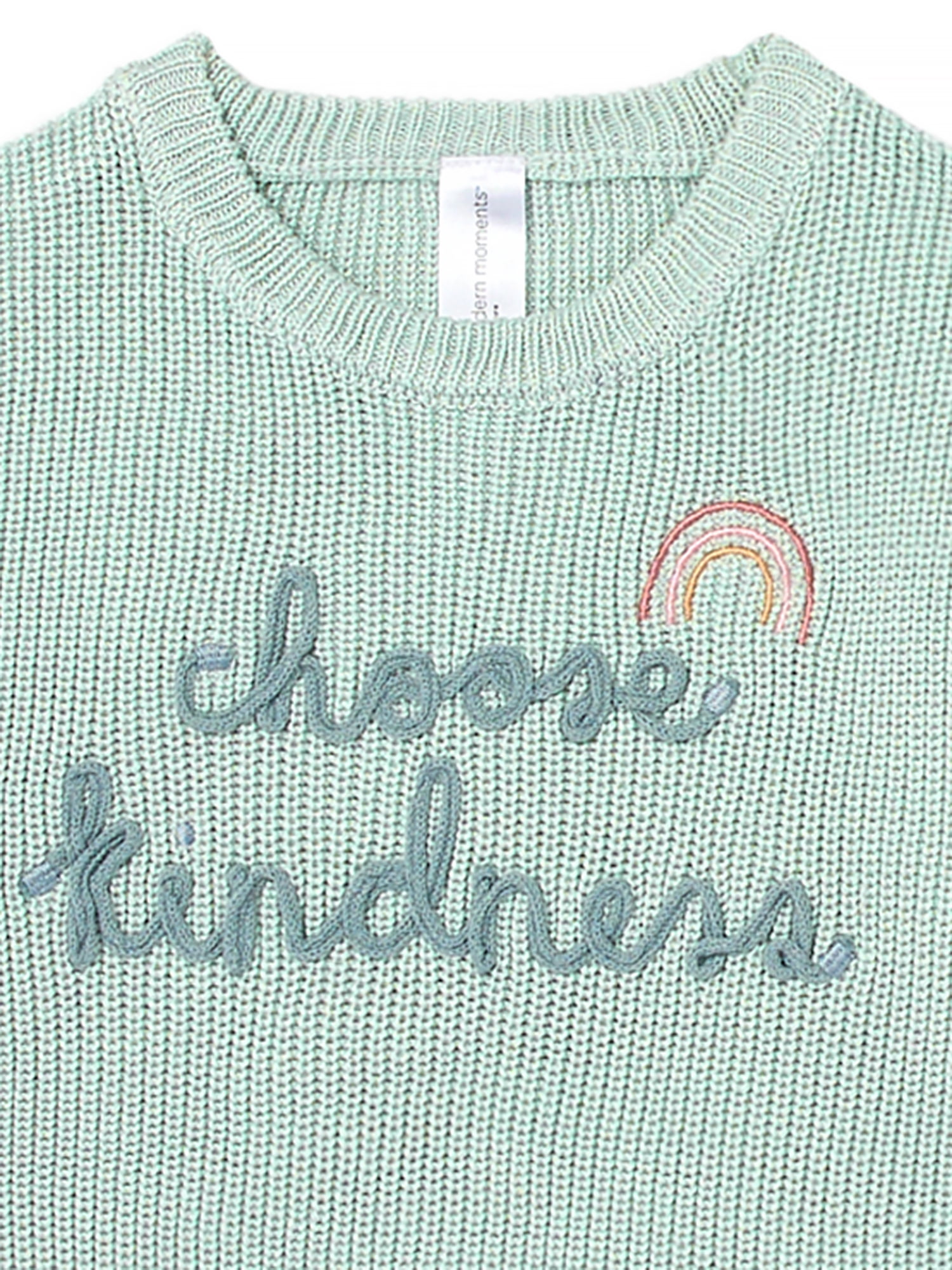 Modern Moments by Gerber Toddler Girl Embroidery Sweater, Sizes 12 Months -5T