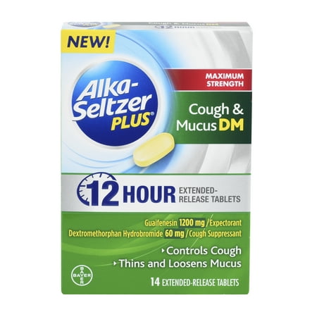 Alka-Seltzer Plus Maximum Strength Cough & Mucus DM, 14 Extended Release Tablets
