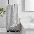 thumbnail image 2 of Unique Bargains Boho Embroidery Coral Fleece Hand Towels Grey 4pk, 2 of 8