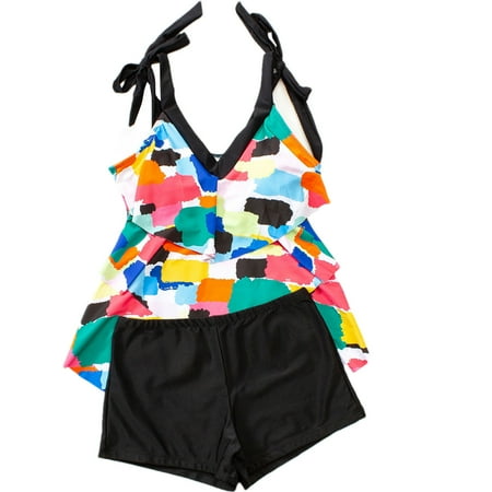 Xdegoge Tankini Swimsuits for Women 2 Piece Tummy Control Swimsuits High Waisted Bathing Suit Conservative Full Coverage Swimsuits with Shorts Floral Print Athletic Tankini Swimsuits Your Orders