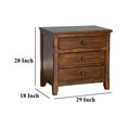 thumbnail image 5 of Odell Nightstand, 3 Drawers, Bronze, Rustic Dark Brown Solid Wood, 5 of 6