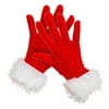 CIYCuIT Christmas Red Gloves Cosplay Costumes Gloves Velvet Women Full Fingers Christmas Decorations