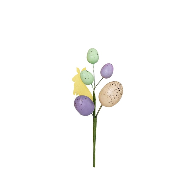 Rellenadores de Jarrón para Decoración Del Hogar Coloridos Huevos con Acentos de Conejo Floral Corona de Pascua de 10 cm / 3.94 Pulgadas