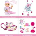 thumbnail image 4 of Best Choice Products Kids 15-Piece 13.5in Newborn Baby Doll Nursery Role Play Playset w/ Stroller, Cot, Bag, Accessories, 4 of 5