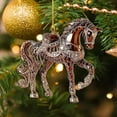 thumbnail image 4 of TanSiDing 2pcs Horse Ornaments for Christmas Tree, Enchanted Carousel Horse Christmas Ornament, Handmade Metallic Ornament with Rhinestone, Cute Christmas Ornaments - Horse Gifts for Women 10cm, 4 of 4