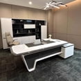 thumbnail image 4 of Reception Computer Desk Table Corner Executive Luxury Drawers Office Desk Conference Modern Mesa Escritorio Office Furniture My Lux Decor Round, 4 of 10