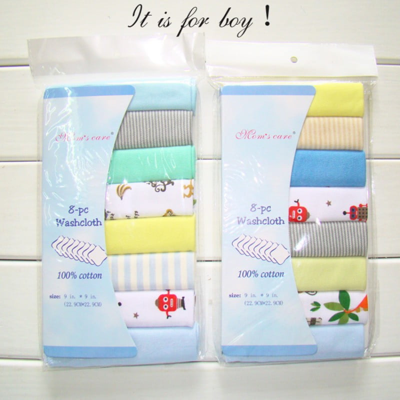 8 Pcs/Pack Cotton Unisex Newborn Baby Nursing Towel Washcloth Handkerchief Bibs Saliva Towels