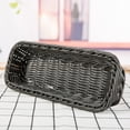 thumbnail image 2 of GOOHOCHY 1 cesta rectangular de ratán sintético tejido, multifuncional, para cocina y hogar (gris, 28 x 11 x 5 cm), 2 of 8