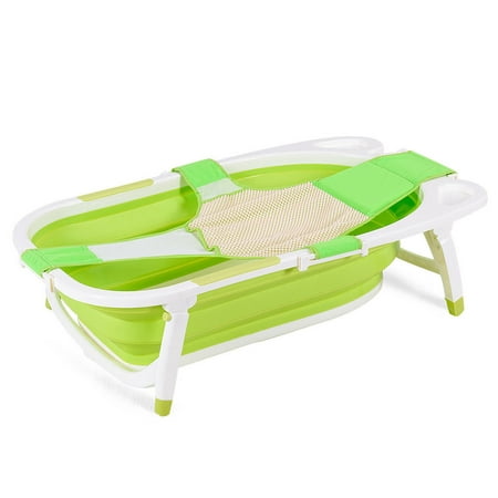 Gymax Green Baby Folding Bathtub Infant Collapsible Portable Shower Basin w/
