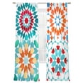 thumbnail image 2 of Boho Sheer Curtains 108 Inches Long 2 Panels Colorful Abstract Light Filtering Semi Sheer Window Curtains Drapes for Bedroom Living Room 52"x108", 2 of 7