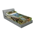 thumbnail image 2 of Ambesonne Colorful Fitted Sheet & Pillow Sham Set, Alpine Mountains View, Twin, Multicolor, 2 of 2
