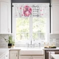 thumbnail image 3 of Kitchen Curtains Valances for Small Windows, Rustic Pink Flowers Short Curtain Valance for Living Room, Fashion Perfume Rod Pocket Blinds Window Printed Drapes 1 Panel 54x18 Inch, 3 of 6