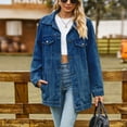 thumbnail image 7 of Leesechin Denim Jackets for Women Denim Jacket Long Sleeve Slimming Cardigan Pocket Coat Tops, 7 of 7