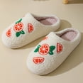 thumbnail image 4 of Slippers for Women Men Plush Fuzzy House Shoes Non Slip Winter Indoor Outdoor Slides Cute Ghost Pumpkin Bat Designs, 4 of 9
