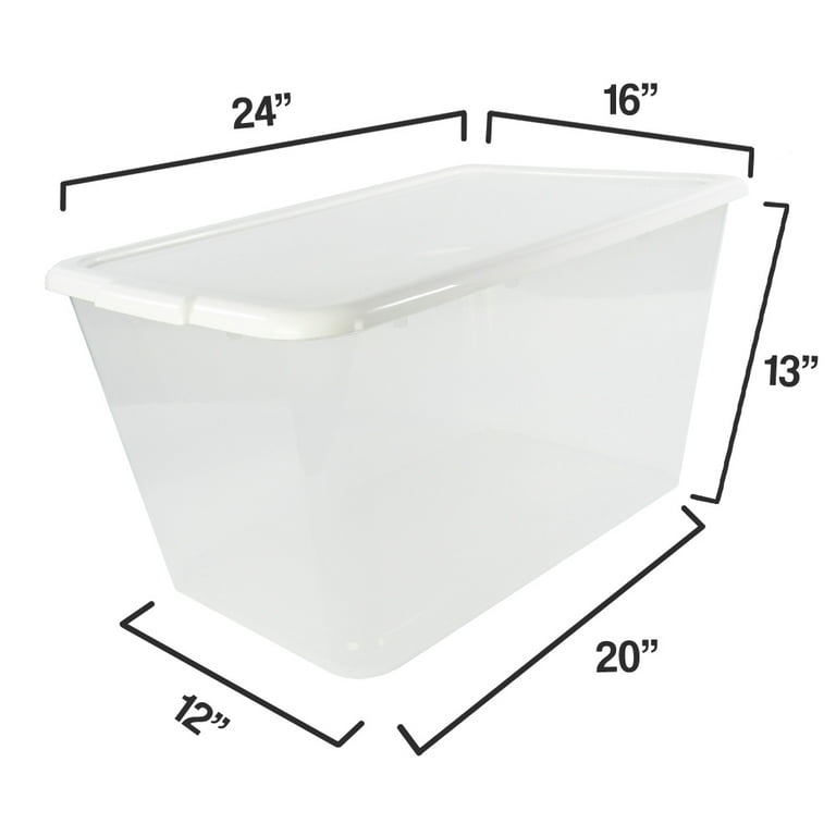 20 gal. Plastic Durable Storage Bin with Lid in White (1-Pack)