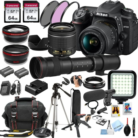 Nikon D7500 DSLR Camera Bundle with 420-800mm Telephoto Lens, Accessories