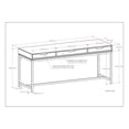 thumbnail image 3 of Pemberly Row SOLID WOOD Industrial 72 inch Wide Wide Desk in Oak, 3 of 12