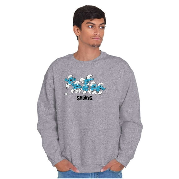 Smurfs Characters Retro Squad Goals Sweatshirt for Men or Women Brisco Brands S