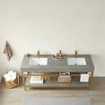 thumbnail image 2 of Funes 72" Double Sink Bathroom Vanity in Brushed Gold Frame Gray Top No Mirror, 2 of 8