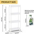 thumbnail image 2 of Slim Rolling Storage Cart 4 Tier Bathroom Organizer Mobile Shelving Unit for Kitchen Laundry Narrow Spaces White, 2 of 7
