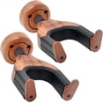 thumbnail image 1 of Juego de 2 soportes de pared para guitarra acústica, eléctrica, clásica y bajo, accesorio de montaje en pared con bloqueo para guitarra (2 piezas de caoba), 1 of 5