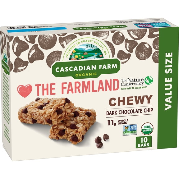 Cascadian Farm Organic Chocolate Chip Granola Bars, 12.3 Oz, 10 Ct