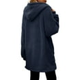 thumbnail image 5 of DuoJiaJ Women Oversized Jackets Fuzzy Fleece Hoodies Zip Up Outerwear Coat With Pockets Womens Fleece Jacket Blue XL, 5 of 5