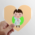 thumbnail image 1 of Doctor sonriente enfermera trabajo Calcomanías cardíacas,calcomanías para equipaje, 1 of 3