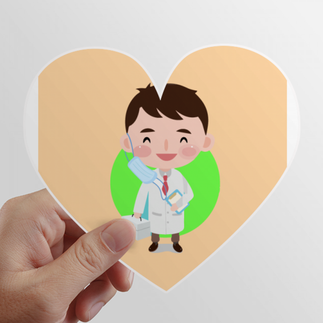 Doctor sonriente enfermera trabajo Calcomanías cardíacas,calcomanías para equipaje