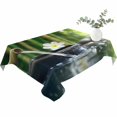 thumbnail image 2 of Zen Stones Water Flowing Table Cloth Waterproof Tablecloths, Floral Green Forest Tablecloth Dining Table Cover for Kitchen Party Tabletop Outdoor, Rectangle Tablecloth 60x84 Inch, 2 of 9