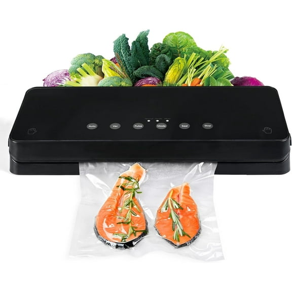 BoxLegend Vacuum Sealer, 6-in-1 Automatic Food Sealer Machine with 10 Bags, Black