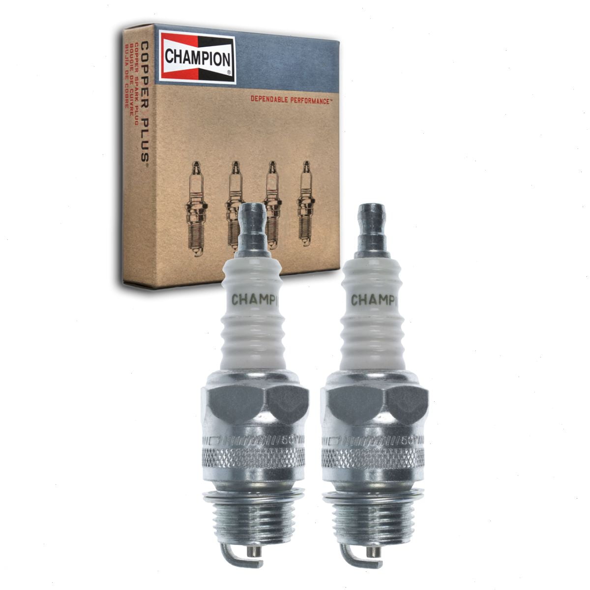 Champion 2 pc Copper Plus 973 RJ19HX Spark Plugs, Small Engine