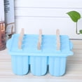 thumbnail image 4 of Popsicle Makers with Reusable Sticks, Large Silicone Classic Popsicle Mold for DIY Chocolate Molds Ice Cream(Blue), 4 of 8