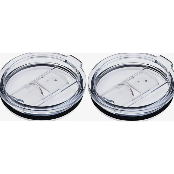 Splash Resistant Tumbler Lids 20 oz 2 Pack,Tumbler Lids Spillproof 20 oz For Ye-ti Rambler, Old Style RTIC, Ozark Trails and more Cooler Cup (Transparent Slide, 20 OZ 2 Pack)