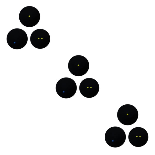 Greeniant Juegos combinados de larga duración negros - Bolas de goma de baja velocidad con puntos amarillos Bolas de squash profesionales punto Type1 NO1