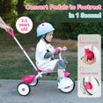 thumbnail image 3 of Triciclo Liberry 2 en 1 para niños pequeños con mango ajustable, color rosa, 3 of 9