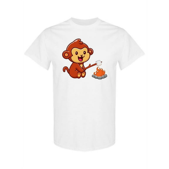 Monkey Roasting Marshmallows T-Shirt Women -SPIdeals Designs, Female Large