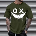 thumbnail image 2 of Momasggi Graphic Tees for Men Big and Tall Short Sleeve Shirts Oversized Summer Crew Neck T-Shirts Loose Casual Going Out Tops Army Green 5XL, 2 of 5