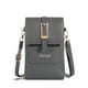 thumbnail image 1 of Bolsa de hombro cruzado de cuero sintético para mujeres de color gris oscuro, bolso de mano con ranuras para tarjetas de crédito, 1 of 2