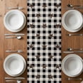 thumbnail image 6 of Farm Black Table Runner - 60 Inch Long, Kitchen Dining Table Runner Dresser Scarves, Brown Western Texas Star Plaid Country Berry Farmhouse Decor for Coffee Tables Wedding Party Banquet, 6 of 8