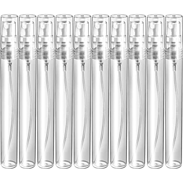 Paquete de 10 Mini Botellas de Spray JAMW de Plástico Vacías 0.3 fl oz
