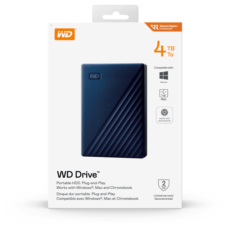 Western Digital 4TB External Portable Hard Drive, Plug-and