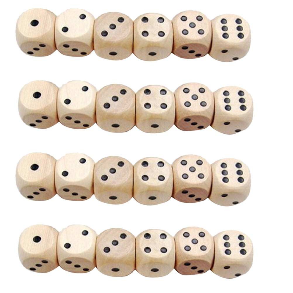 Lot De 40 Dés En Bois Naturel 16 Mm – 6 Faces, Pour Jeux De Société, DIY Et Décoration