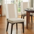 thumbnail image 4 of Farmhouse Khaki Chair Back Covers Set of 1, White Stripe Stretch Dining Chair Back Slipcovers Removable Seat Cover for Kitchen Restaurant Hotel Cafe, 4 of 9
