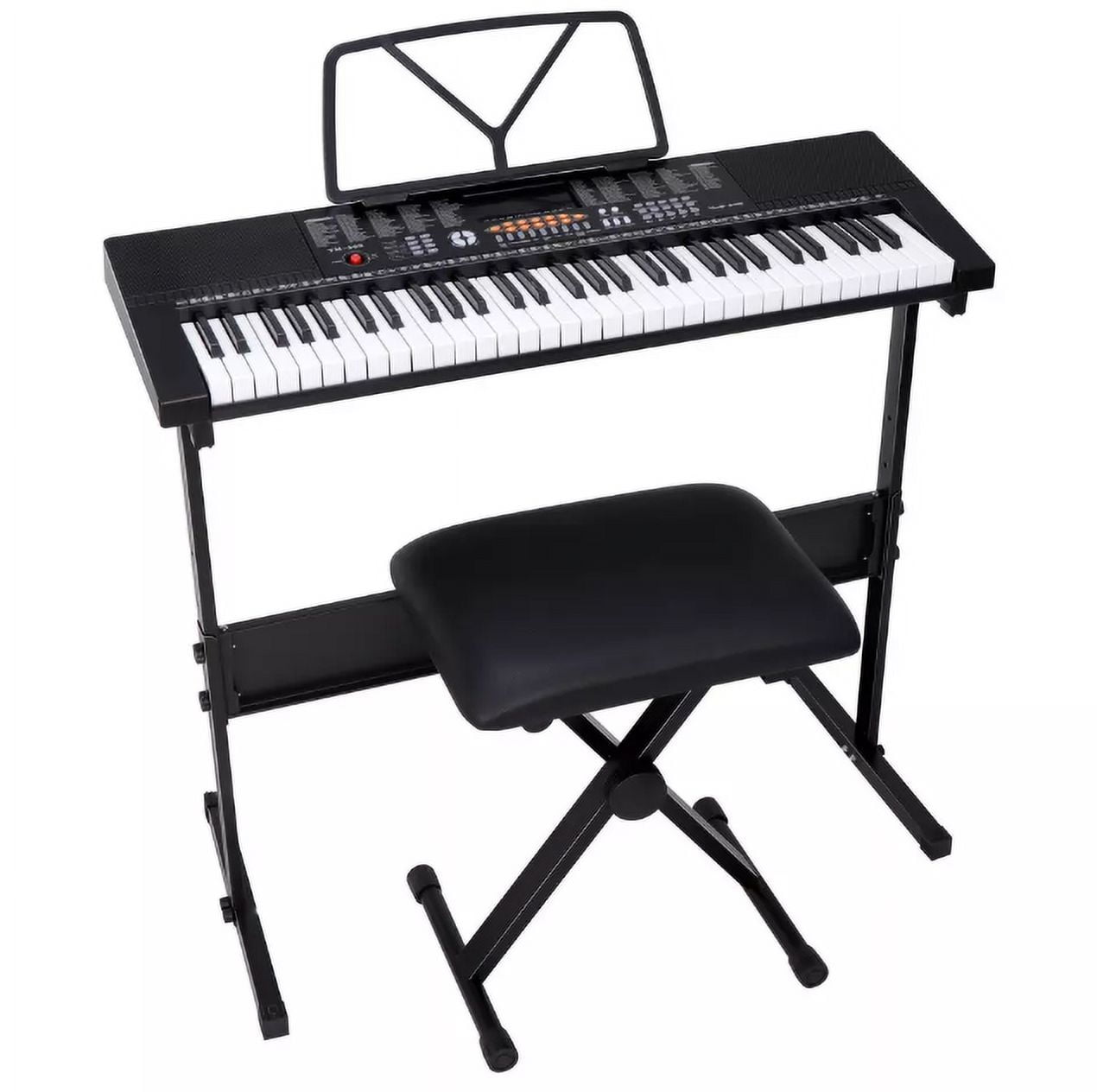 Electric Keyboard Piano Digital 61 Key Music Organ with Microphone Stand & Stool