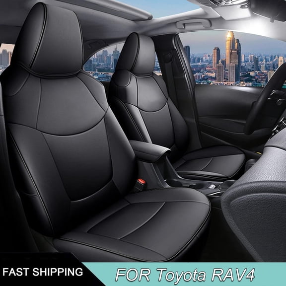 IKABEVEM Car Seat Covers Full Set Waterproof Leather Seat Cover Fit for 2019-2024 Toyota RAV4 (Hybrid LE,XLE,XLE Premium,Limited)